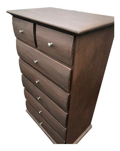 Imagen 3 de 4 de Cómoda Cajonera Mueble Pino Madera Maciza Con Rieles 7 Cajon
