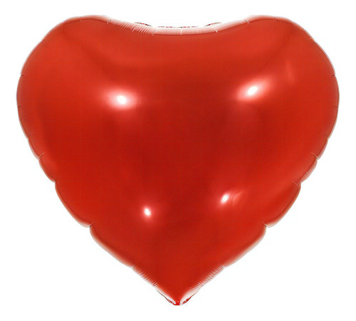 Balão Metalizado Coração Com Vareta Nº18 Cor Vermelho