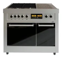 Comprar Cocina Morelli Dupplo 900 Gas\u002Feléctrica 6 Hornallas Plateada Color Plateado