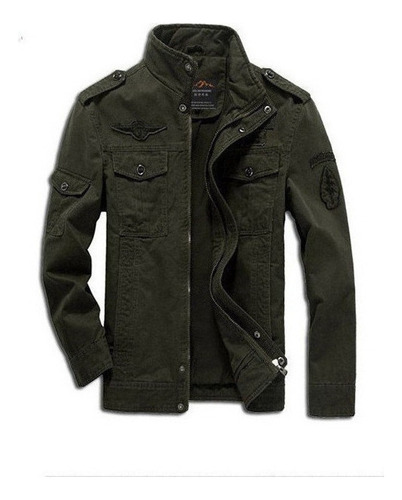 Chaqueta Casual Militar Masculina De Algodón