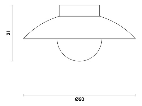 Plafon Cuia (d)50cm (a)20,5cm 1xe27 Bulbo Max 28w Ip20 Wt