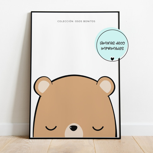 Kit 4 Láminas Decorativas Osos Bonitos Nórdicos