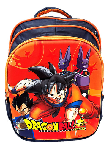 Mochila Goku Dragon Ball Z Set Lonchera+ Lapicera 3d Luz Led Dragon Ball Z Naranja Mochila Goku Combo 3 Piezas