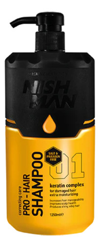 Shampoo Keratin Nishman 1250ml Profesional Barberia