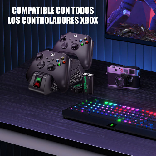 Estación De Carga Dual Para Xbox Series Con 2 Baterías Negro