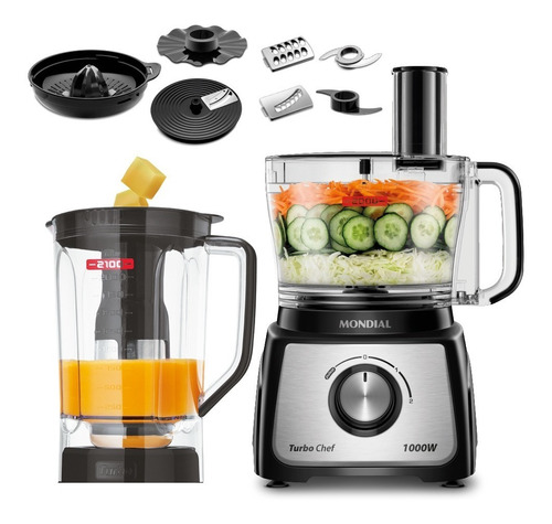 Multiprocessador Mondial Mpn-01-bf Preto 1000w 220v Preto
