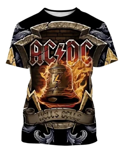 Camiseta Impresa En 3d De La Banda De Rock Ac Dc