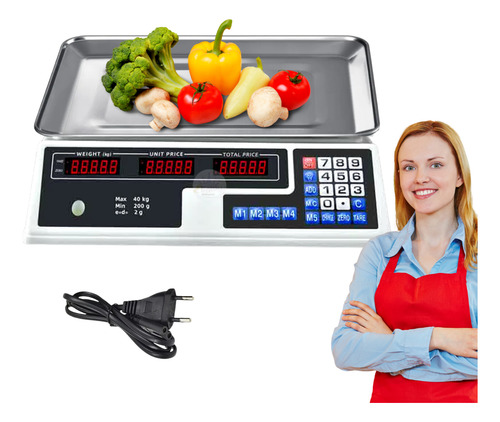 Báscula Pesa Balanza Digital 40kg Comercial