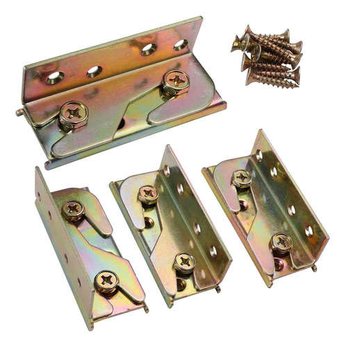 4 Piezas De Soportes Para Riel De Cama, Tornillos De