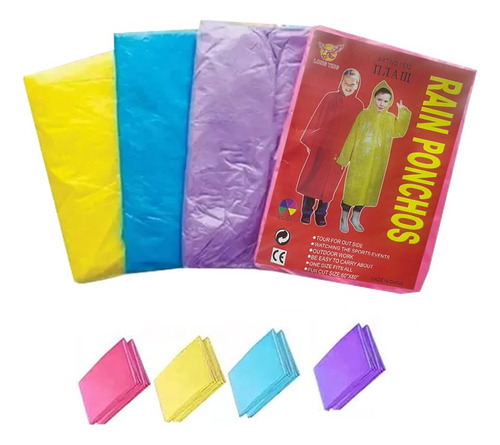 Piloto De Lluvia Infantil Impermeable Poncho Pilotin Pack X5