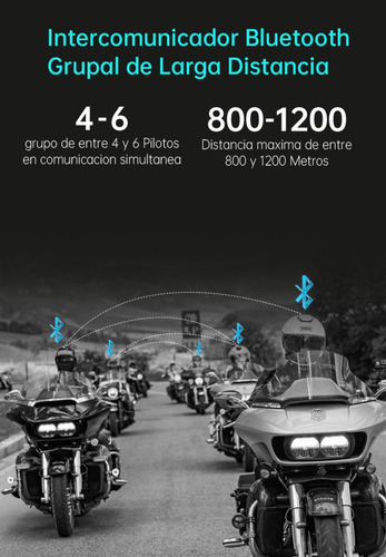 Intercomunicador Moto Freedconn Fx Pro 6 Pilotos 1000mts Bluetooth 5.0 Ip67
