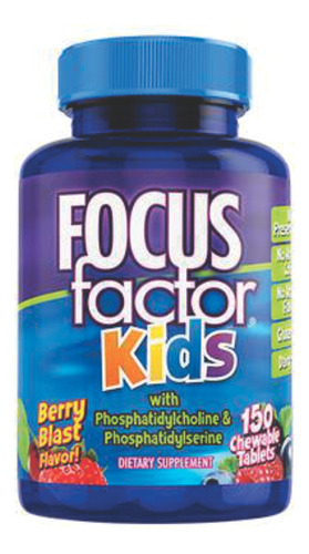Suplemento Focus Factor Kids Focus para niños con 150 comprimidos Sabor Berry