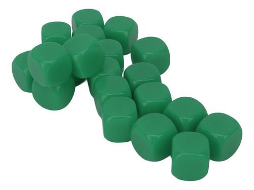 20 Dados Verdes Con Esquinas Redondas De Plástico, 16 Mm