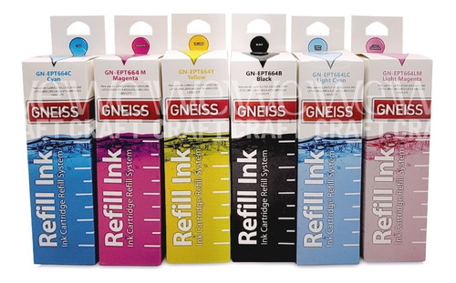 Pack 6 Colores Tinta 664 / 673 Para Epson 6 Colores L800-t50