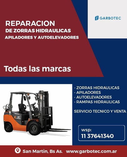 Imagen 3 de 3 de Reparacion De Zorras Hidraulicas, Apiladores,autoelevadores.