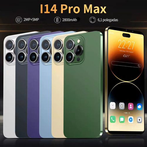 P Teléfono Barato Android I14 Pro Max 6.3 Negro