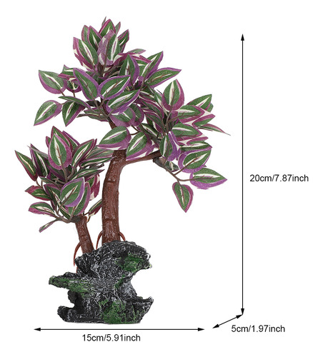 Hermoso Árbol De Simulación De Acuario Con Base De Resina Si