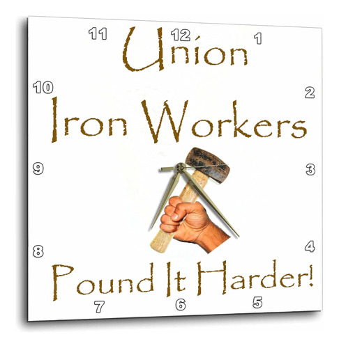 3drose Dpp__2 Iron Workers-reloj De Pared, 13 Por 13 Pulgada