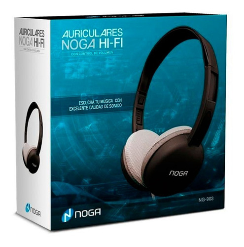 Auricular Noga Ng-903 Sonido Hi-fi Vincha Plug 3.5mm Liviano Color Negro