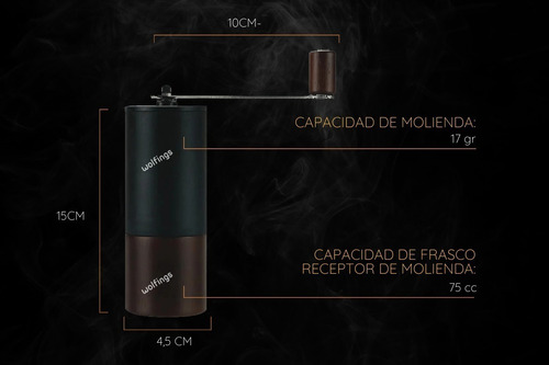 Imagen 8 de 10 de Molinillo Cafe Manual Granos Semillas Triturador Portatil