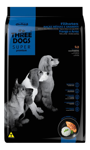 Three Dogs Superpremium Filhotes Razas Medianas/grandes 3 Kg