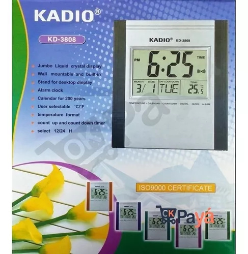 Reloj Digital De Pared Temperatura Fecha Kd-3806n