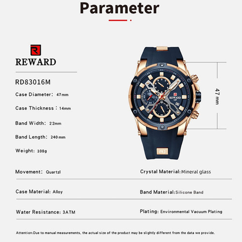 Reloj Deportivo De Lujo Para Hombre Reward