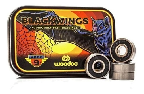 Rulemanes Woodoo Blackwings Abec9- Skate- Long- Crazy People