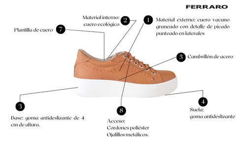 Imagen 8 de 8 de Zapatilas Urbanas De Mujer De Cuero Tavis - Ferraro