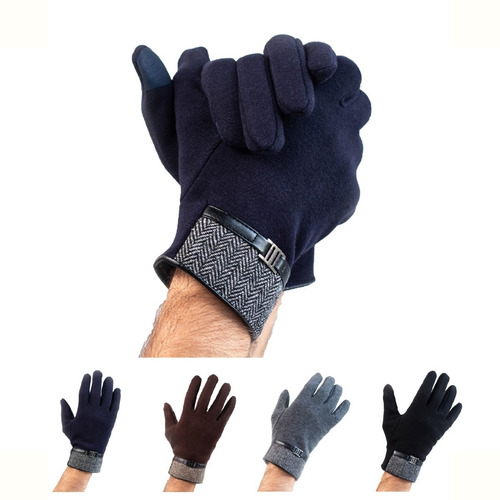 Imagen 1 de 8 de Guante Hombre De Tela Para El Frio Para Pantallas Táctiles.