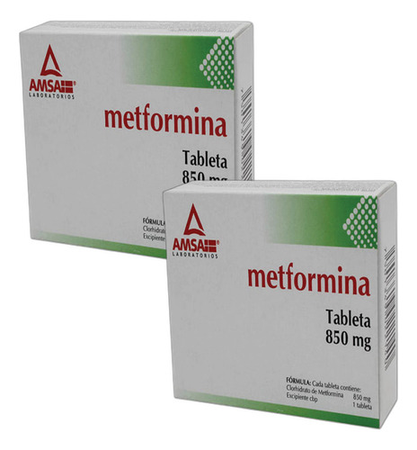 Metformina (amsa) C/30 Tabs. 850 Mg. Pack De 2