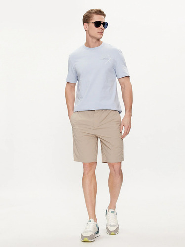 Polera Linear Chest Graphic Azul Calvin Klein