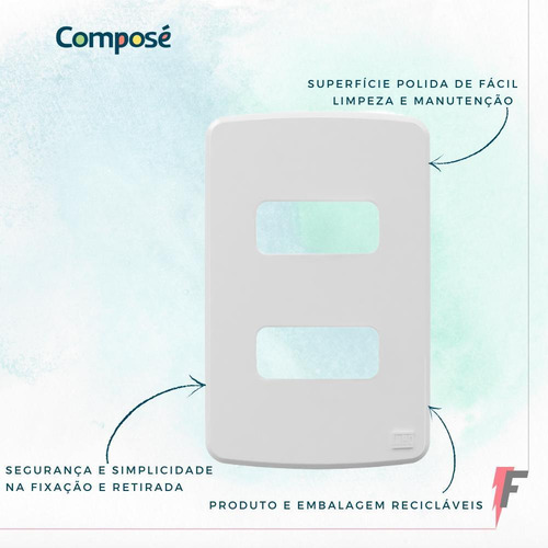 Imagem 2 de 4 de Kit 10 Placas Com Suportes 4x2 Para 2 Modulos Weg Compose