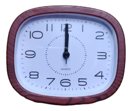 Reloj Despertador Simil Madera 12x10cm 