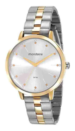 Kit Relógio Mondaine Prata E Dourado Feminino 53615lpmvbe2k