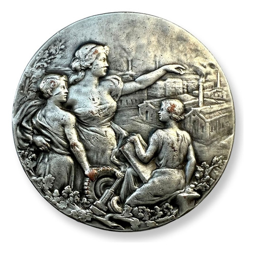 #025 Antigua Medalla Santa Fe 1909 Escuela Industrial 