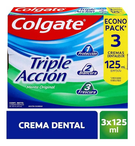 Colgate Triple Acción X 3 D 125 - mL a $85