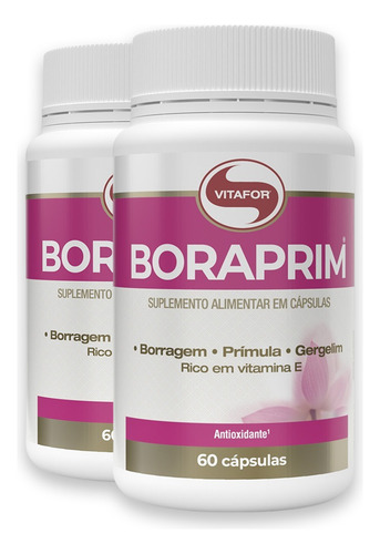 Kit 2 Boraprim Vitafor 60 Cápsulas Sabor Sem sabor