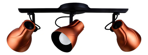 Luminária Teto Spot Triplo Trilho Ideal Praia Branco Preto