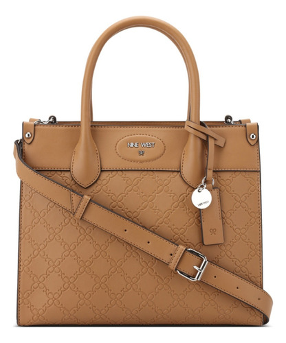 Bolsa De Mano Para Mujer Nine West Camel Nye560606 Acabado de los herrajes Níquel Diseño de la tela Lisa