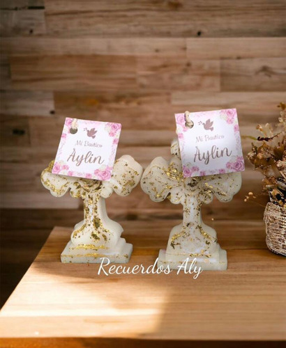 10 Velas Forma De Cruz Vintage Aromáticas Para Bautizo