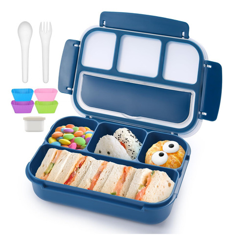 Lancheira Bento Com 4 Compartimentos, Recipiente Para Molho