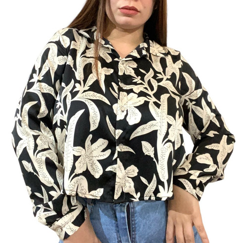 Camisa Mujer Estampada Saten Premiun Otoño