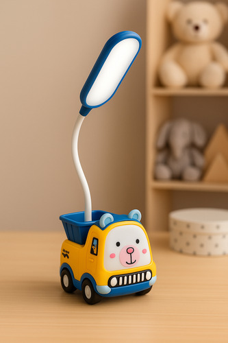 Lampara Led Luz De Noche Infantil Recargable Velador Camion Amarillo