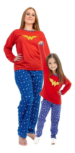 Kit Pijama Mãe Filha Personagem Adulto Infantil Roupa Dormir