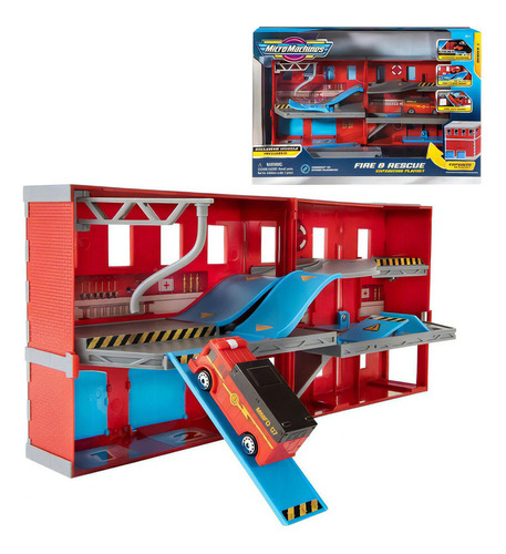 Playset Expandible Con Auto Micro Machines - Fire & Rescue