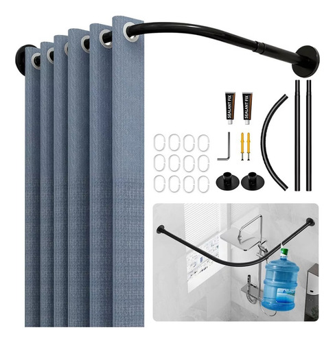 Barra De Cortina De Ducha Extensible En Forma De L 100-150cm