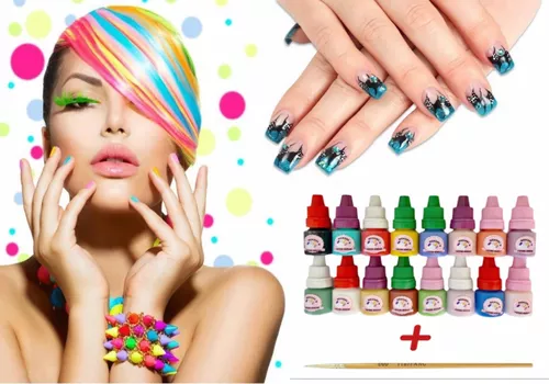 ⭐ Kit x12 Pinturas Acrílicas Nail Art para decoración de uñas Manicure