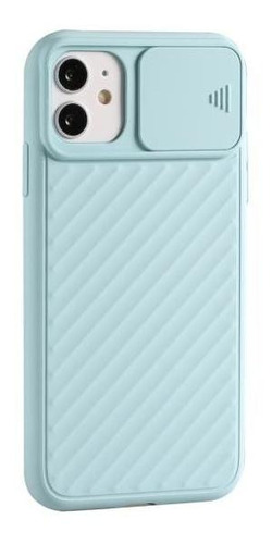 Carcasa Silicona Azul Con Protector Cám Para iPhone 12 Pro M
