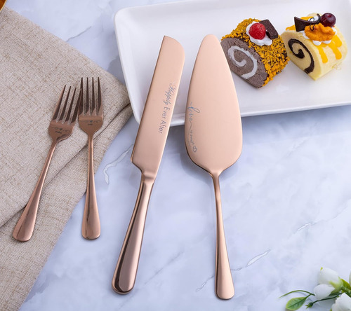 Juego De Cuchillo Y Servidor Para Pastel De Boda, Tenedores